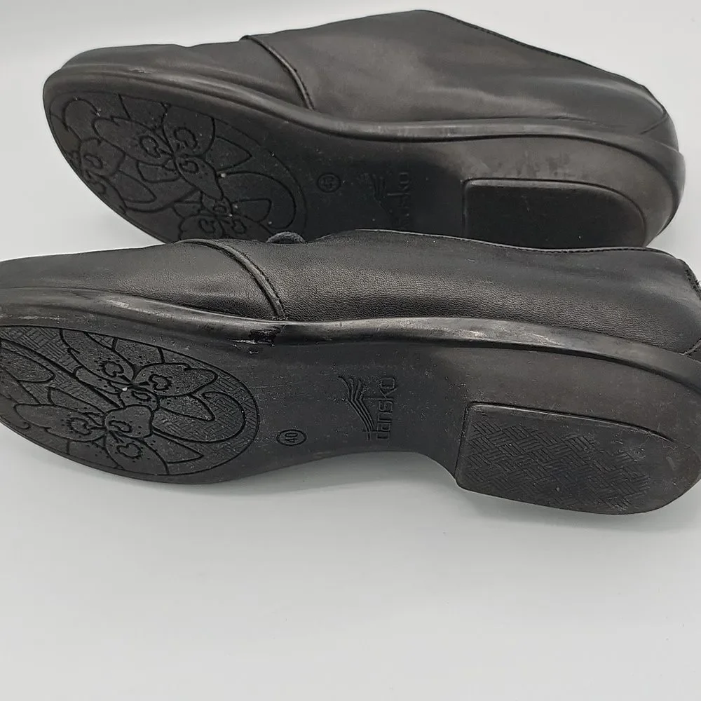 Dansko Womens Black Leather laces Shoes Size 40 US 9 Dark Academia, Work, Casual